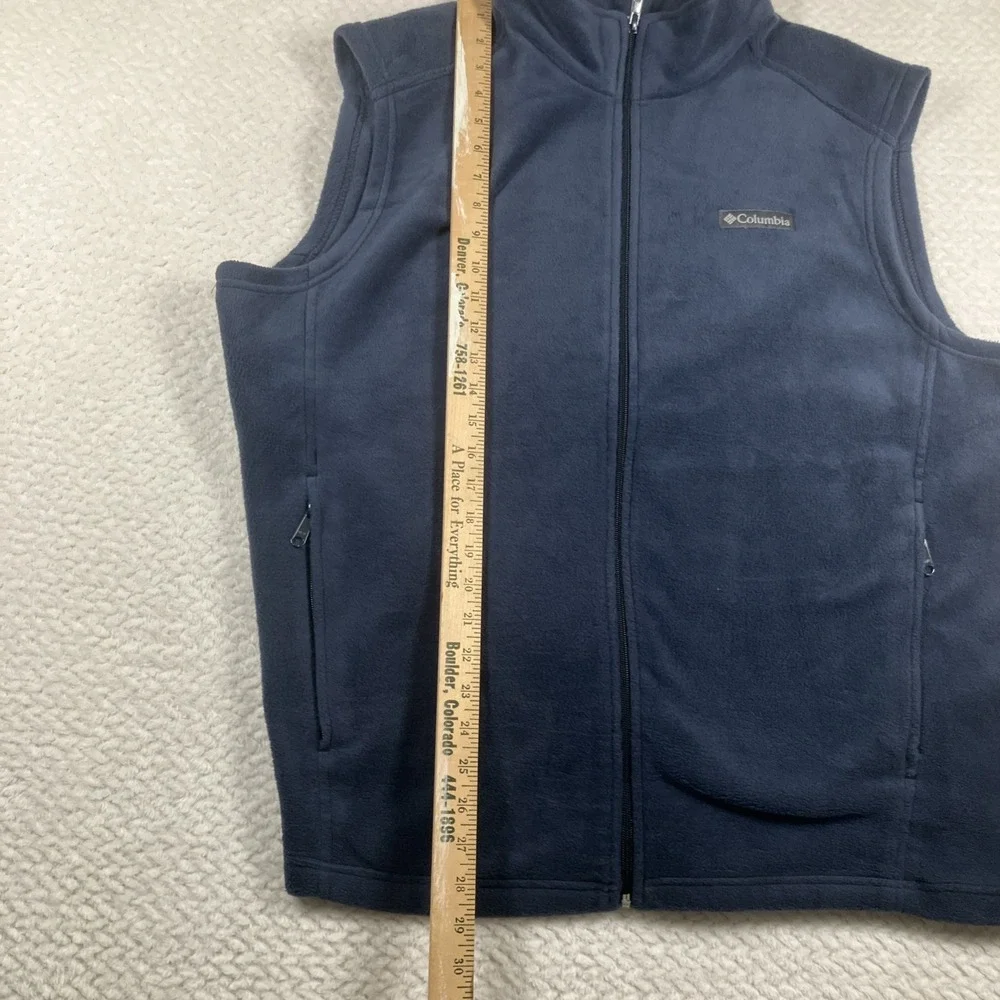 Columbia‎ Fleece Vest Mens XL Green Full Zip Sleeveless Outdoor Hiking Layering
